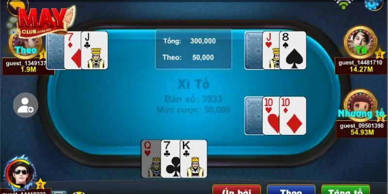Cách chơi Xì Tố tại Mayclub
